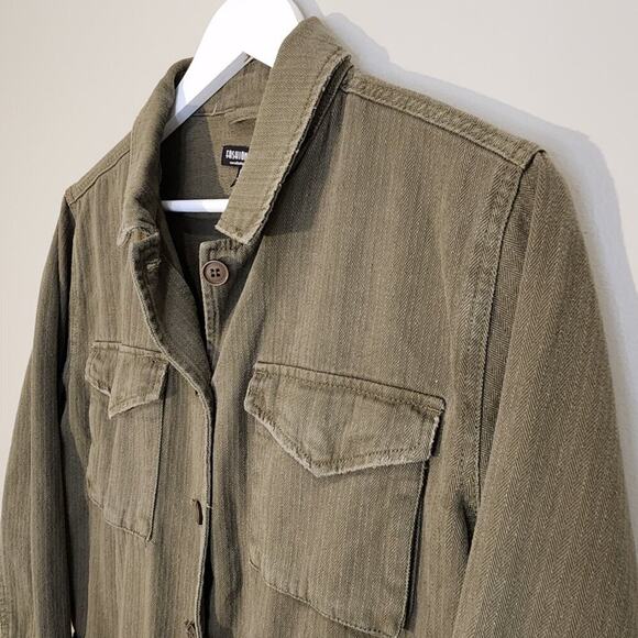 Fashion Nova Utility Shirt Shacket Jacket Skull and Roses - Size M - Picture 3 of 8